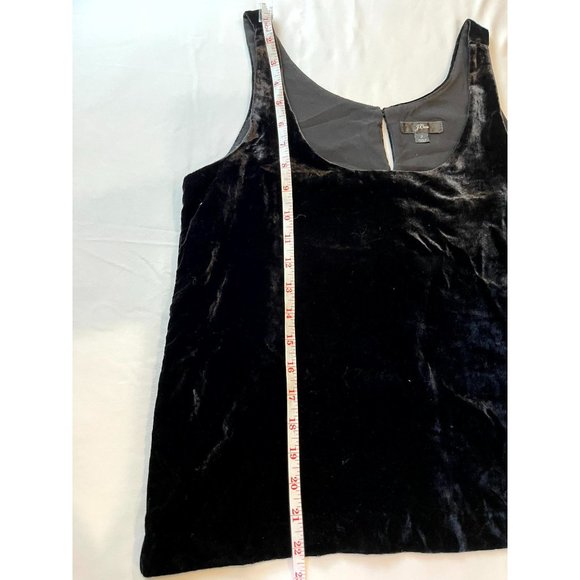 J. Crew Women's Velvet Tank Top Sleeveless Back Key Hole Scoop Neck Black Size 2 - Picture 4 of 7